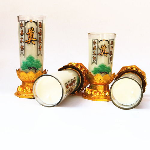 紅白色防風(fēng)無煙酥油水晶蠟燭祭祀靈堂清明掃墓玻璃奠頭七室外燭燈